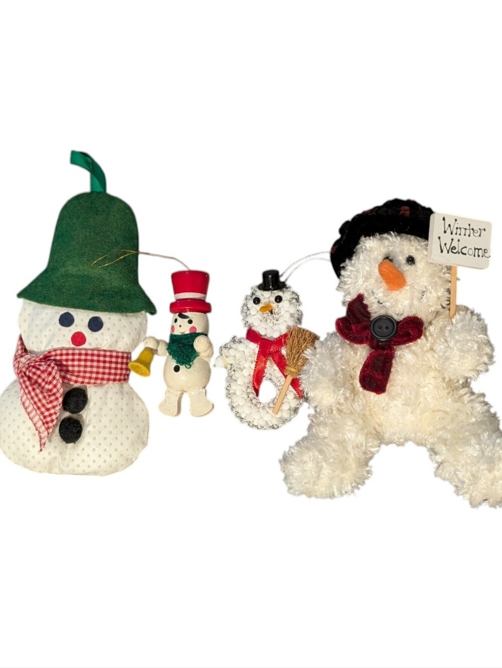 Vintage Mixed Lot of Snowman Christmas Ornaments & Holiday Decor